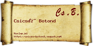 Csicsó Botond névjegykártya